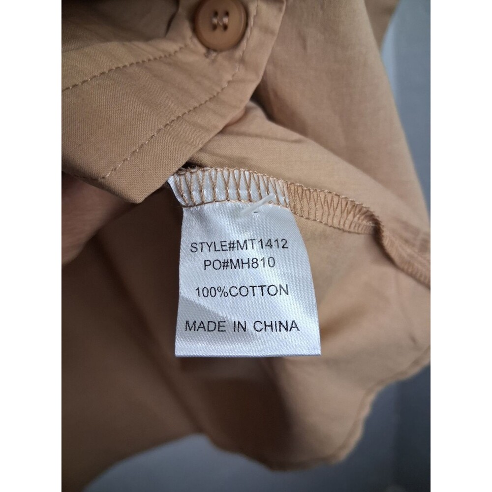 Mimosa Beige Oversized Button Down Shirt Sz S 100% Cotton Minimalist Casual Chic - Picture 4 of 10